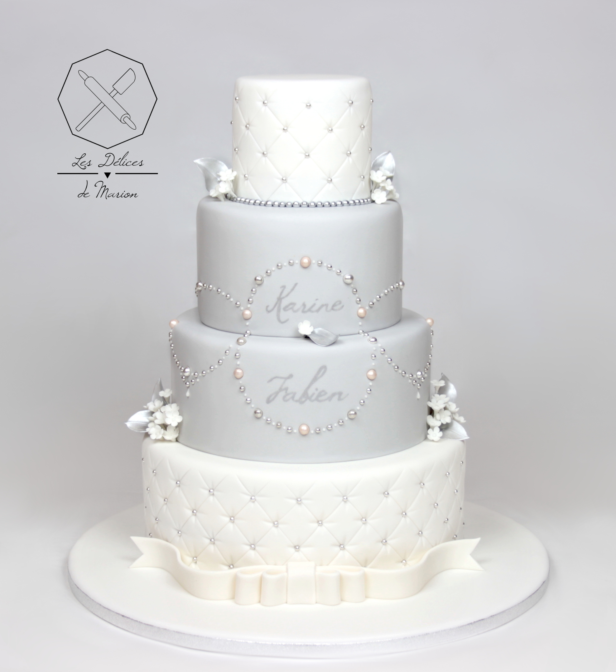 gateau_mariage_wedding-cake_blanc_argent_perles_cake-design_delices-marion